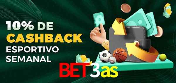 10% de bônus de cashback na bet3as